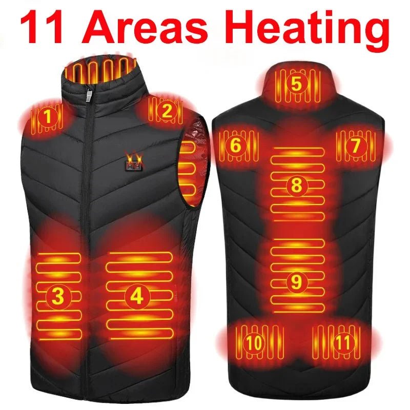 21 Areas Electric Usb Heater Tactical Vest Jacket Man Thermal Vest Body Warmer Coat 6XL