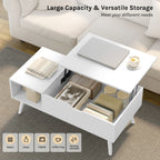WOLTU Height-Adjustable Coffee Table Living Room Table with Hidden Storage Lifting Board Folding Table for Side Sofa Decor Home