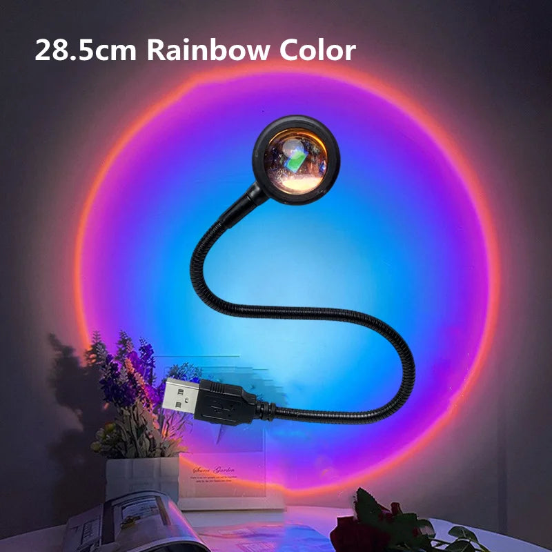 USB Regenbogen Sonnenuntergang Rot Projektor Mini Licht