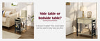 Side Table Sofa Coffee Table with Charging Station Bag Nightstand with 2 USB Ports 2 Sockets Folding Top End Table for Bedroom