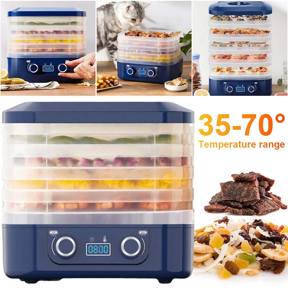 Fruit Jerky Maker 220V Temperature Adjustable 0-70 Degree Meat Food Dehydrator Machine for Fruits Meat Vegetables Candy & Snacks