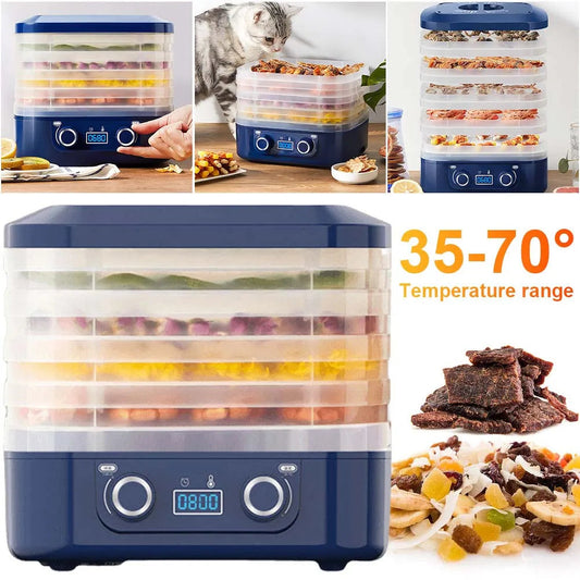 Fruit Jerky Maker 220V Temperature Adjustable 0-70 Degree Food Meat Dehydrator Machine for Fruits Meat Vegetables Candy & Snacks Motionshop