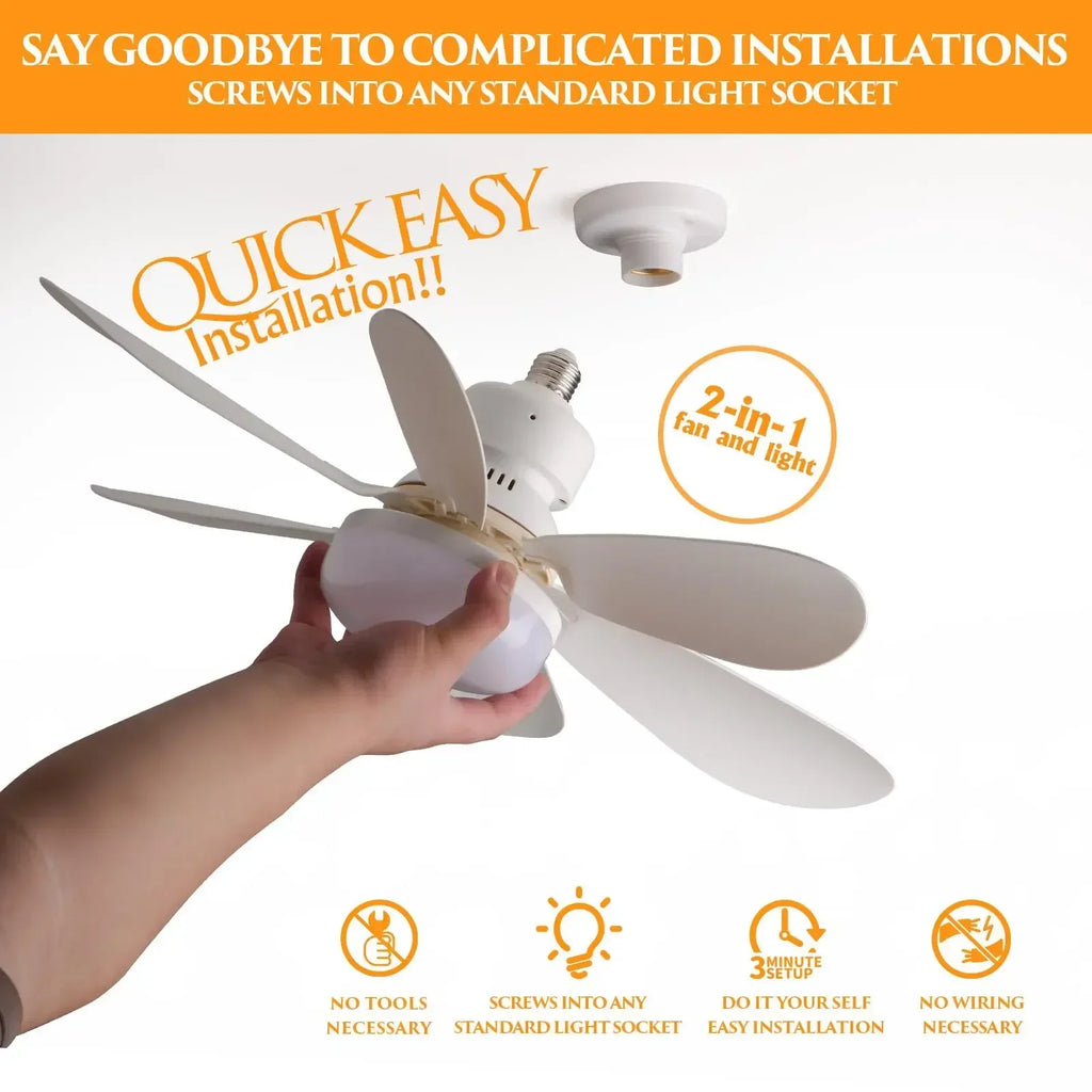 E27 with Remote LED 40W Ceiling Fan Light Dimming Function Suitable for Living Room Study and Home use 85-265V