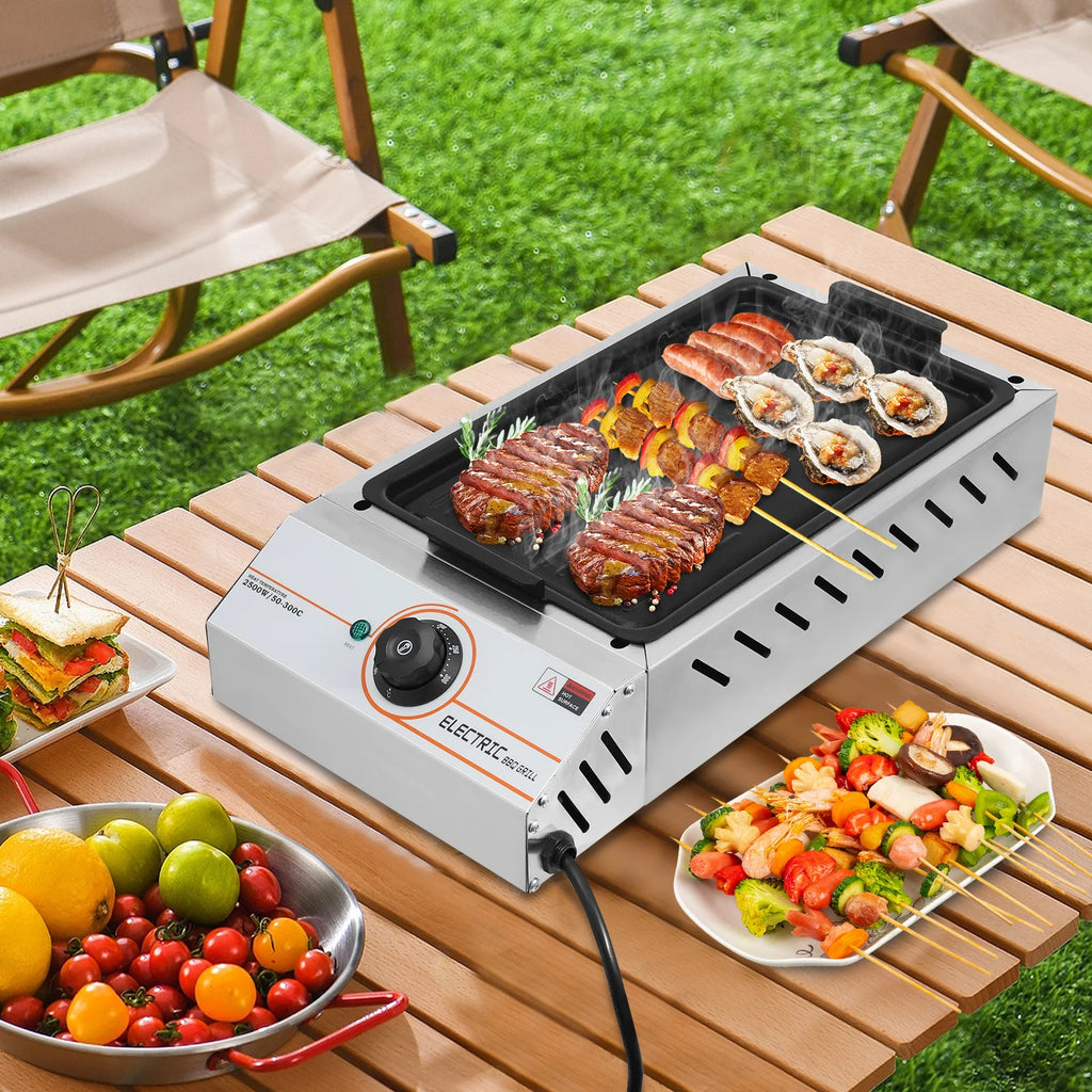 2500W BBQ Grill, Electric Barbecue Grill, Adjustable Temp Electric Griller
