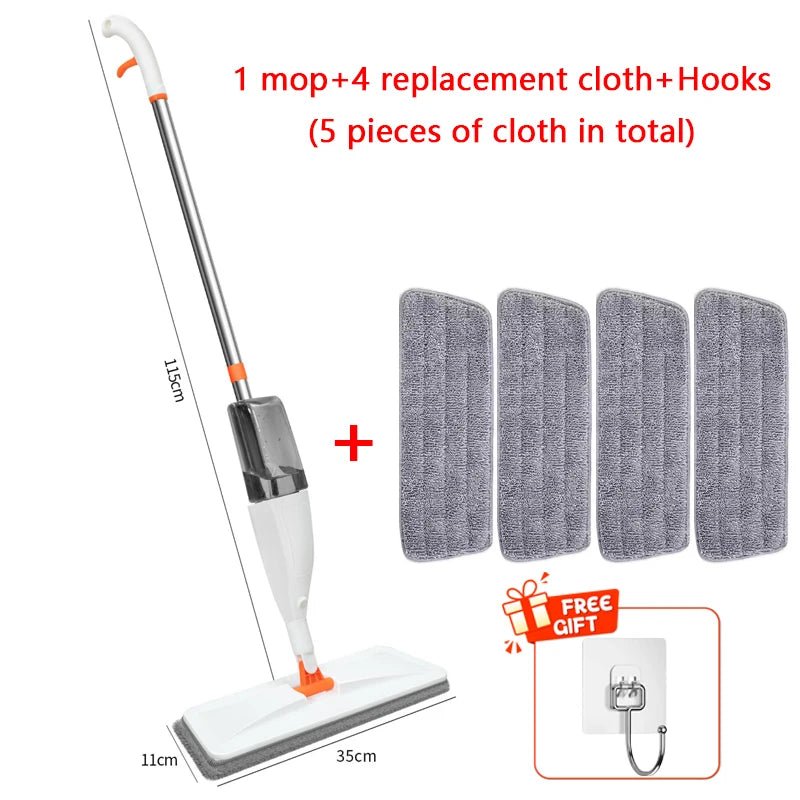 Large Household Spray Mop With Replaceable Microfiber Pad For Wet And Dry Cleaning Microfiber Pads Rotating Spray Mop Broom