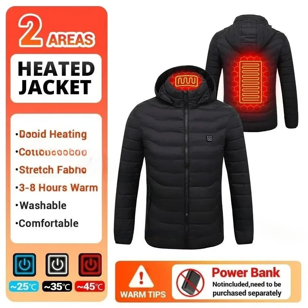 Men Winter USB Electric Heated Coat Functional Self Heating Clothes