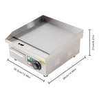 2000W Modern Stainless Steel Electric Griddle, 5.5*38*21cm Silver Electric Griddle for Processing Pancakes, Bacon, Baked Cheese
