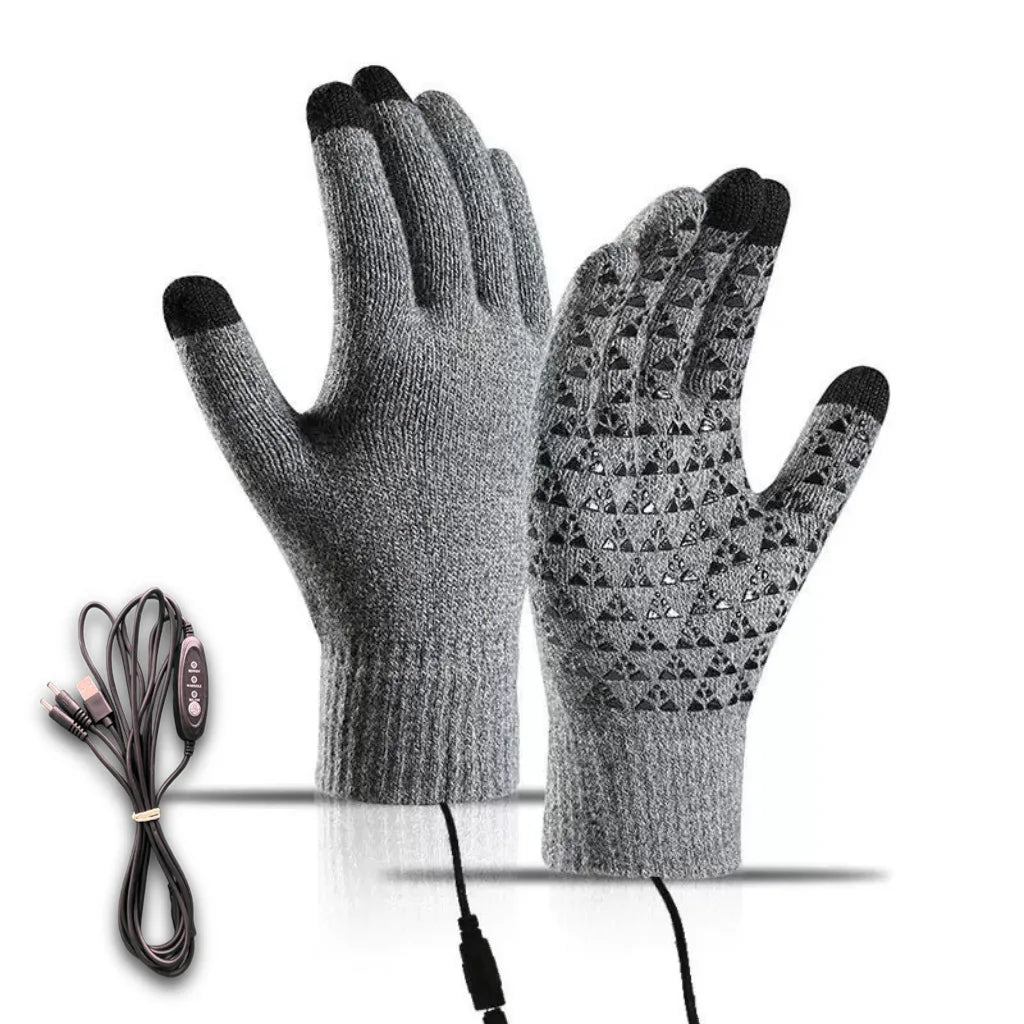 Winter Electric Heated Gloves Touch Screen Motorcycle/Bike Warm Gloves Outdoor Riding Skiing Mitten USB Heated Gloves No Battery