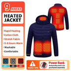 USB Electric Self Heating Jacket Winter Coat Warm Clothing 2-21 Areas