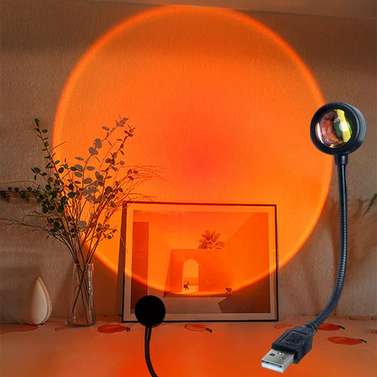 USB Regenbogen Sonnenuntergang Rot Projektor Mini Licht