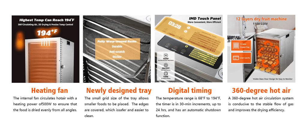 220V Dry Fruit Machine Food Dehydration Dryer Fruit Dryer Commercial Stainless Steel Food Dryer Dried Vegetables Pet Snacks