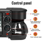 Multifunctional Breakfast Machine 3 in 1 Breakfast Maker Coffee Machine, Breakfast Station with 600 ml Coffee Maker +9 L Oven +Frying Pan, Toasters Breakfast Maker for Home Office