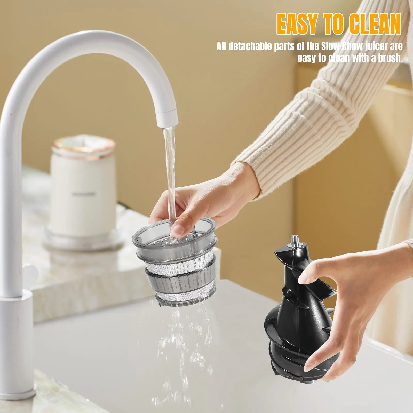 500W Multifunctional Juicer Cold Press Household Residue Separation Large Caliber Fruit and Vegetable Juice Extractor