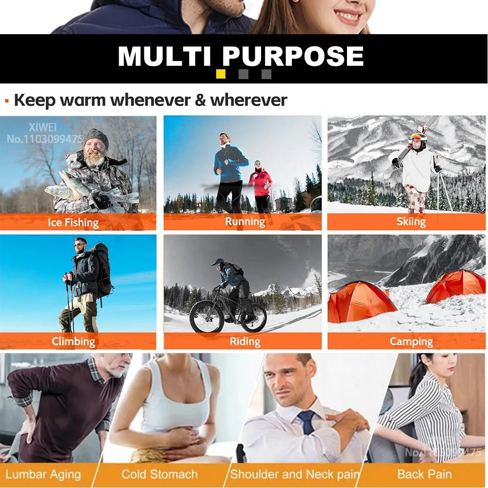 USB Electric Self Heating Jacket Winter Coat Warm Clothing 2-21 Areas