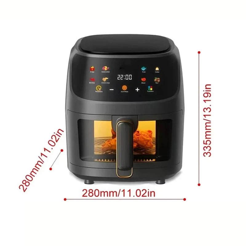 12L Air Fryer 2800W Stainless Steel Visible Large Capacity With Touch Screen