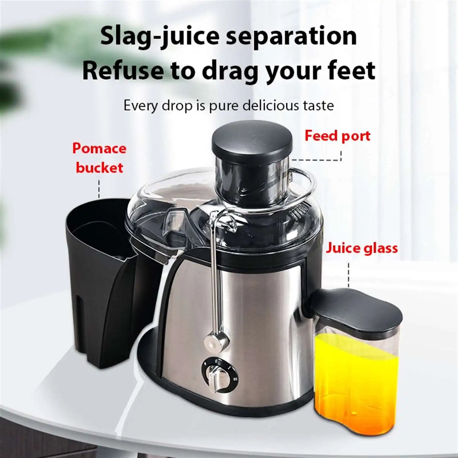 Heavy-Duty Juicer Machine Juicer With 3-Inch Big Mouth For Whole Fruits And Vegetables Juice Centrifuge with 2 Speed Settings