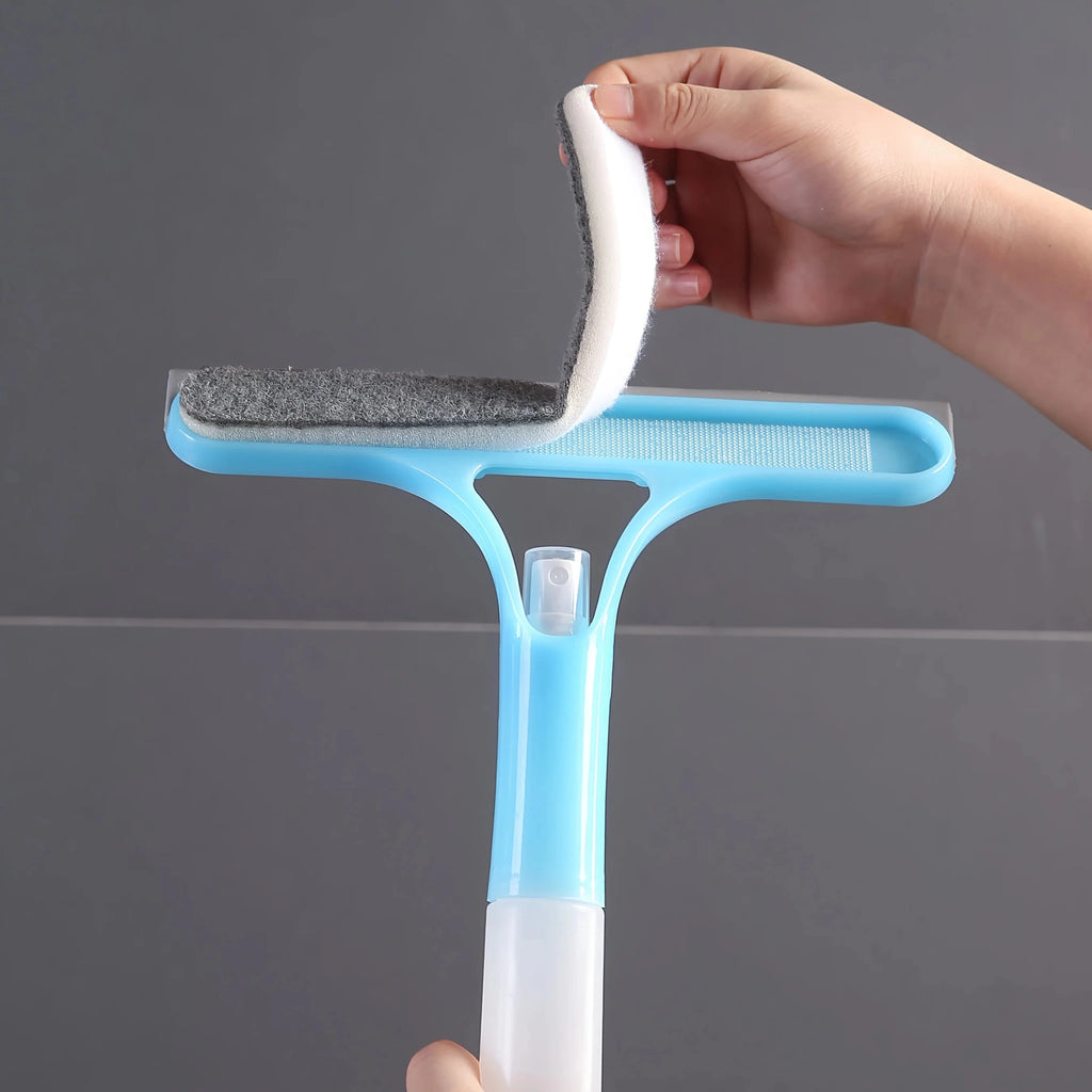 3-in-1 Glass Cleaning Tool for Home Bathroom Mirror and Windows, Water Wiper Squeegee for Shower and Glass Surfaces