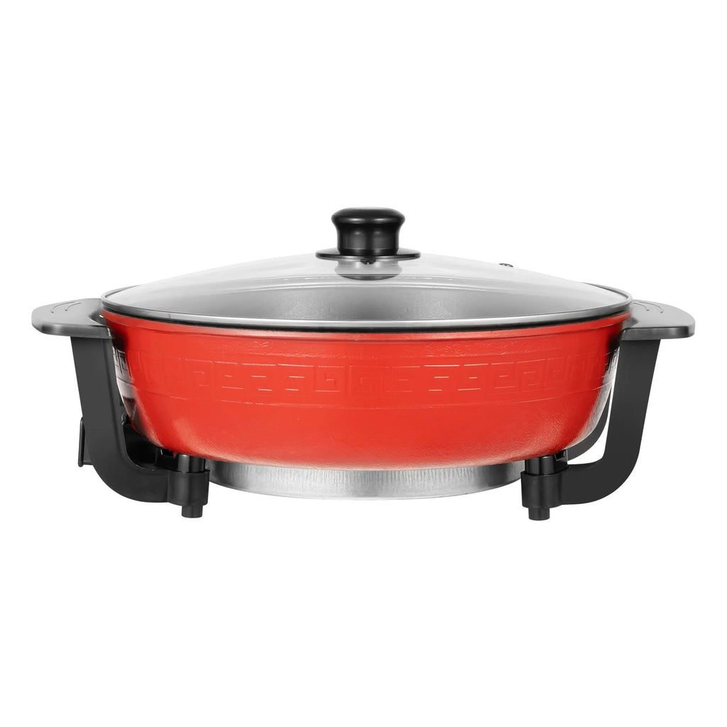 1360W Electric Hot Pot w/ 5 Temp Settings 6L Non-Stick Coating Large Capacity Skillet