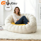 OTAUTAU Bean Bag Cover 2-seat Cotton Corner Nest Pouf Chaise Lounge Beanbag Cover SF613【No Filler!Please Buy Filler Yourself!】