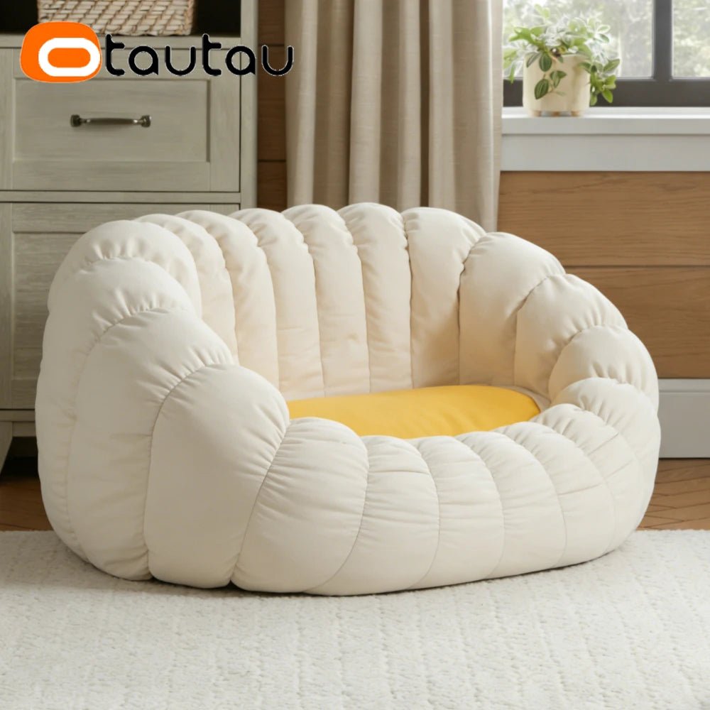 OTAUTAU Bean Bag Cover 2-seat Cotton Corner Nest Pouf Chaise Lounge Beanbag Cover SF613【No Filler!Please Buy Filler Yourself!】