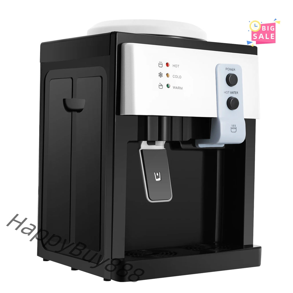 Water Cooler Dispenser Countertop Hot/Cold Drinking Machine Electric Hot Cold Water Dispenser for Home Office Use White