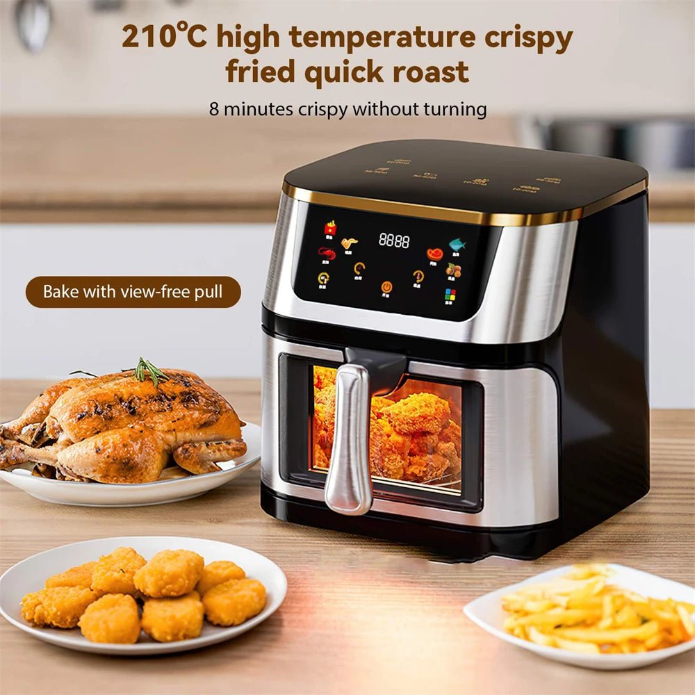 12L Air Fryer 2800W Stainless Steel Visible Large Capacity With Touch Screen