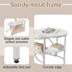 ROSAHQNDA Set of 2 Modern Coffee Tables Sofa table with 2 Layer Shelves MDF Board and Stable Metal Racks living room furniture