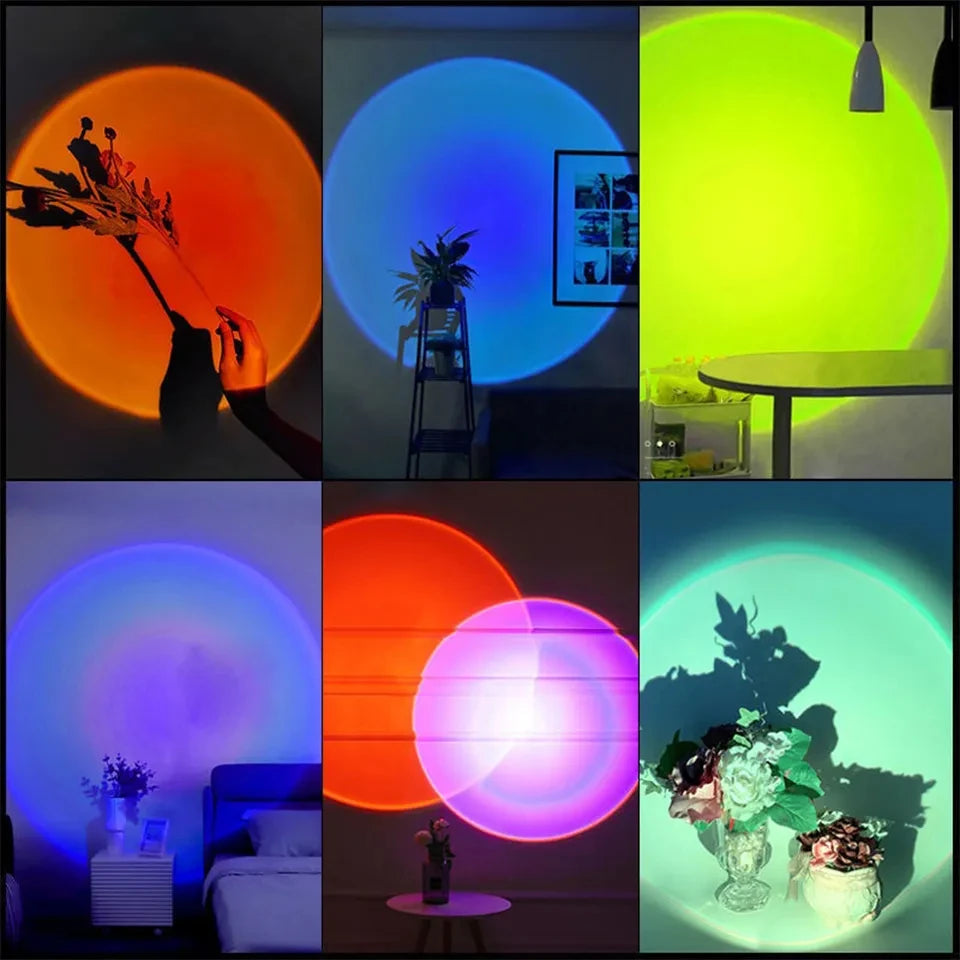 Mini USB Atmosphäre Nachtlicht Sonnenuntergang Projektionslampe ABS für Schlafzimmer Live Hintergrund Wanddekoration Lichter