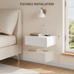 WOLTU 2PCS/Set Modern Bedroom Nightstand Hanging Bedside Table Wall Mounted Bedside Cabinet with Drawer for Living Room