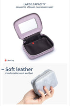 Portable Mini Leather Wallet With Mirror New Chinese Style Cow Leather Storage Bag For Coins And Earphones