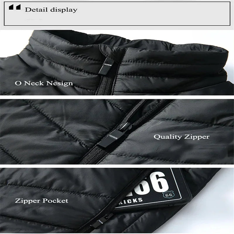 21 Areas Electric Usb Heater Tactical Vest Jacket Man Thermal Vest Body Warmer Coat 6XL