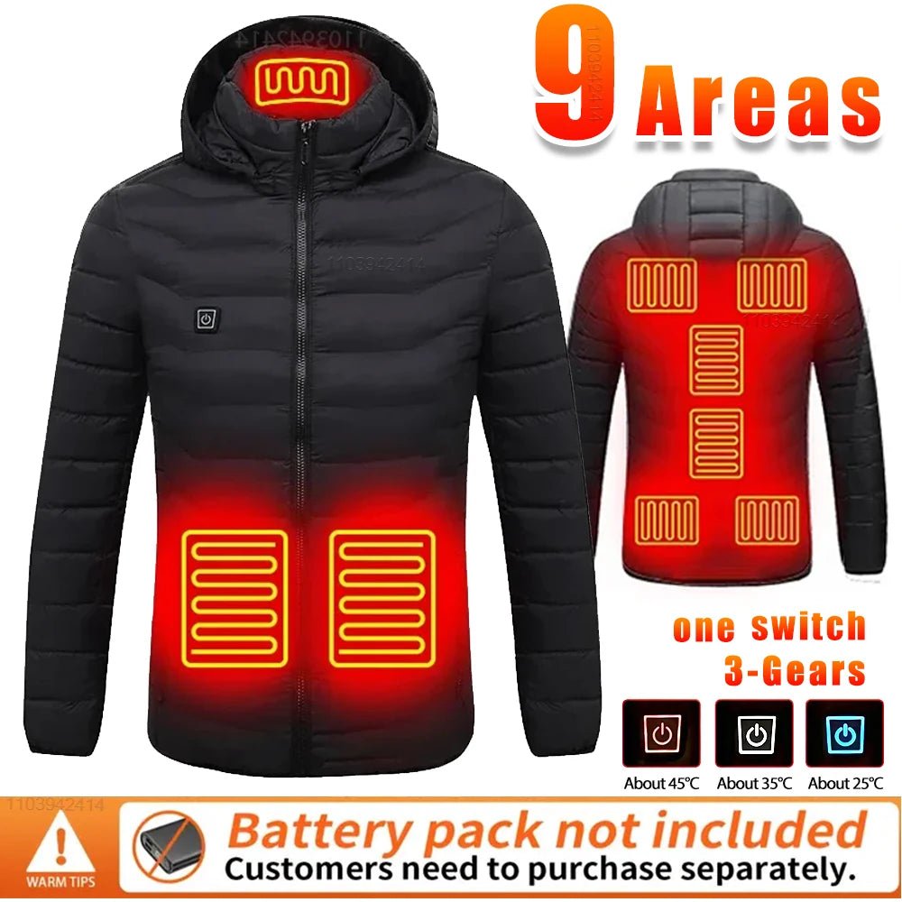 USB Self Heated Jacket Clothing Winter Ski Camping Heated Down Jacket