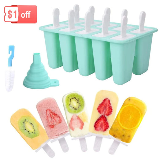 4/ 6 Cell Silicone Ice Cream Popsicle Mold With Handle - Motionshop