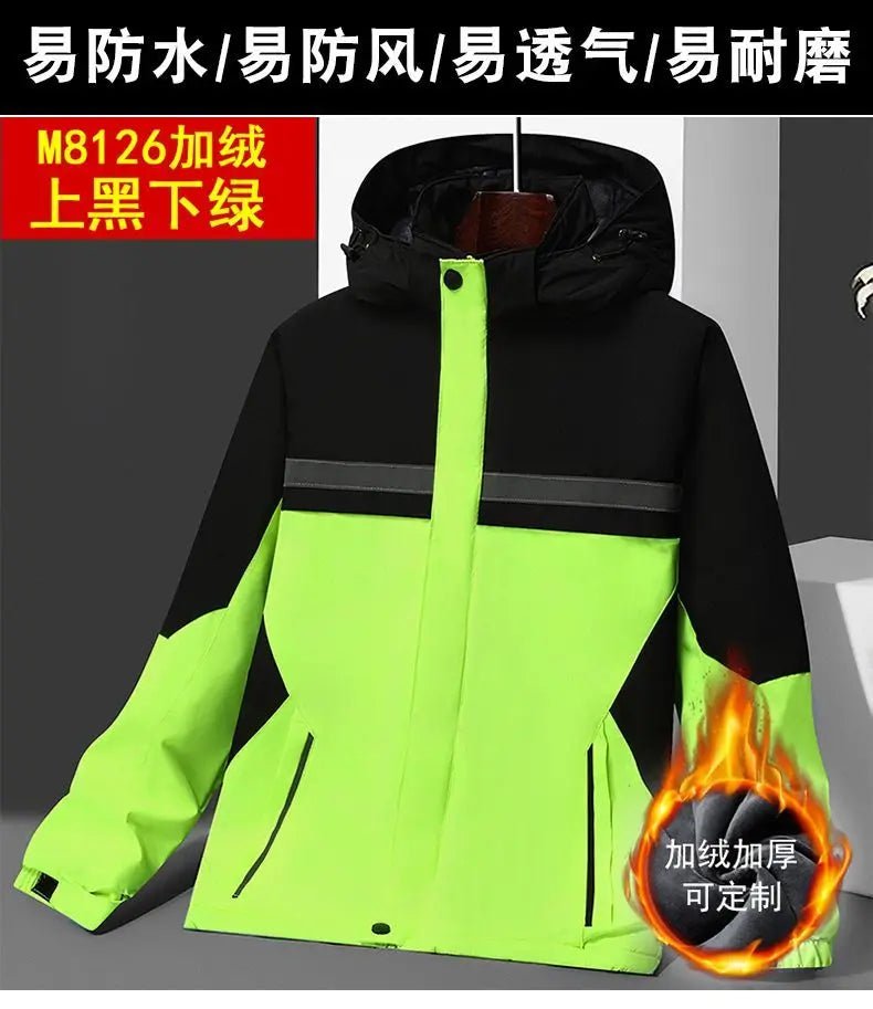 Winter Jacket, Waterproof Windproof Reflective Thermal Coat with Fleece Lining