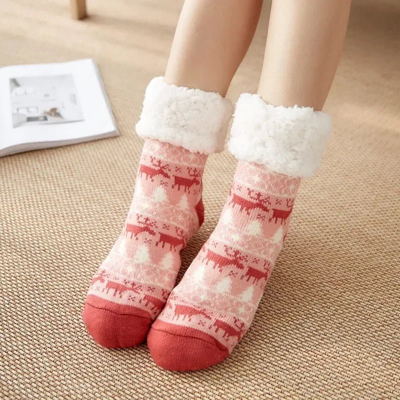 Thermal Winter Warm Slipper Socks Non Slip Grip Fluffy Fuzzy Slipper Socks Short Furry Monkey - Motionshop