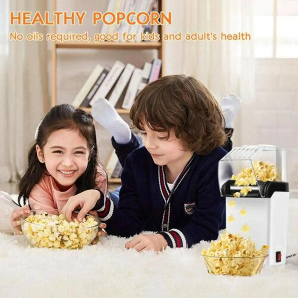 Hot Air Popcorn Machine 1200W Electric Popcorn Maker and Top Lid for Home Automatic popcorn Popper machine Oil-free