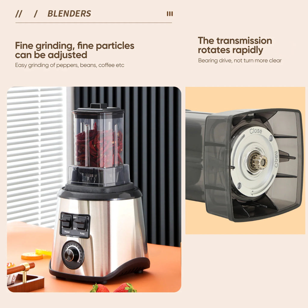 3-in-1 Powerful Table Blender Mixer Juicer Smoothie Maker 0.5/1.5/2.5L 3Container Food Processor Blender Mixer for Ice Nut Fruit
