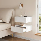 WOLTU 2PCS/Set Modern Bedroom Nightstand Hanging Bedside Table Wall Mounted Bedside Cabinet with Drawer for Living Room