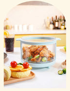 Large capacity electric oven with air fryer, beige French fry maker, gift visible fryer