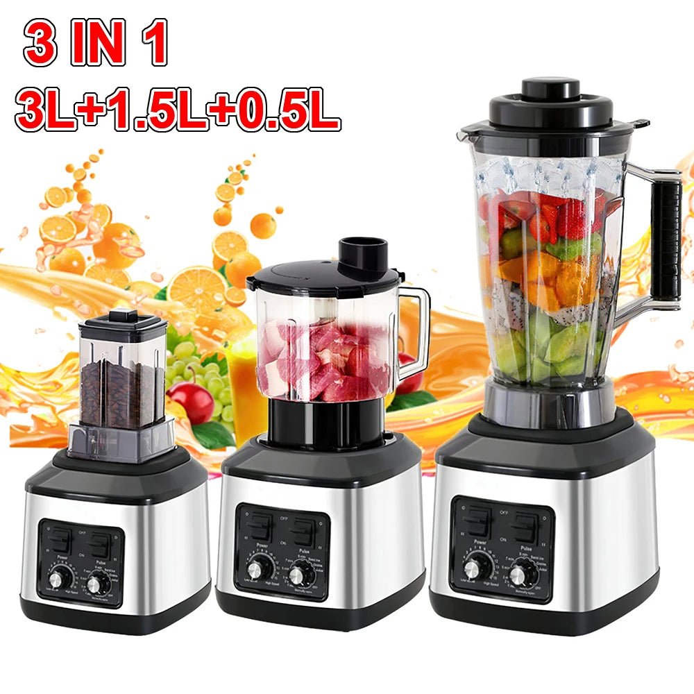 3 in 1 Electric Blender 9500W fuel Multifunctional mixed Juicer Smoothie Maker 3L + 1. 5l + 0.5L Container Food Processor boxer
