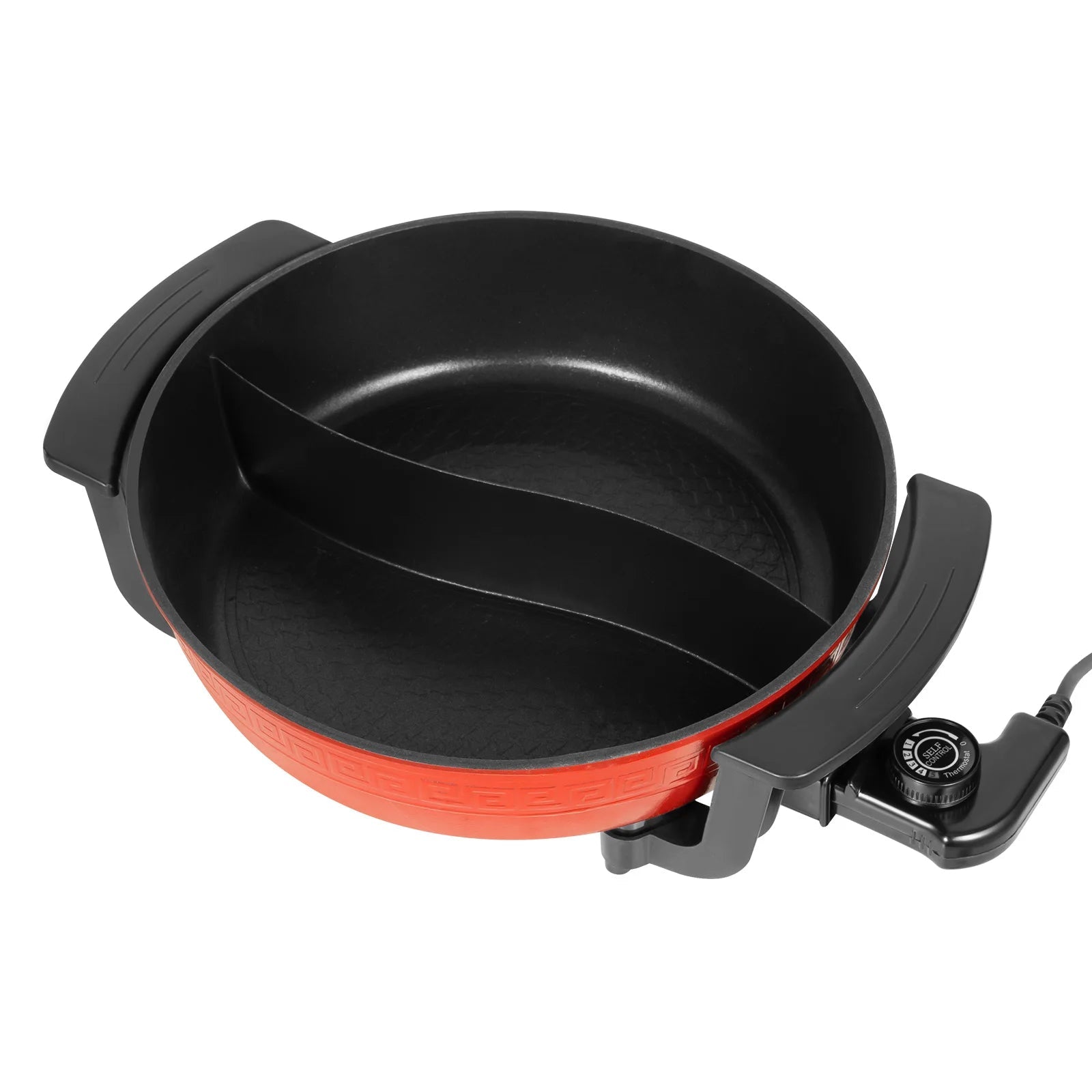 1360W Electric Hot Pot w/ 5 Temp Settings 6L Non-Stick Coating Large Capacity Skillet