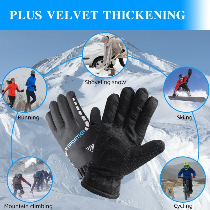 Winter Gloves Men Outdoor Waterproof Warm Mitten Gloves Unisex