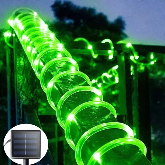 Solar Rope Lights Solar LED Light Path Deck Outdoor Garden Solar String Lights Waterproof Outdoor Lighting Strips 8 Light Modes - Motionshop