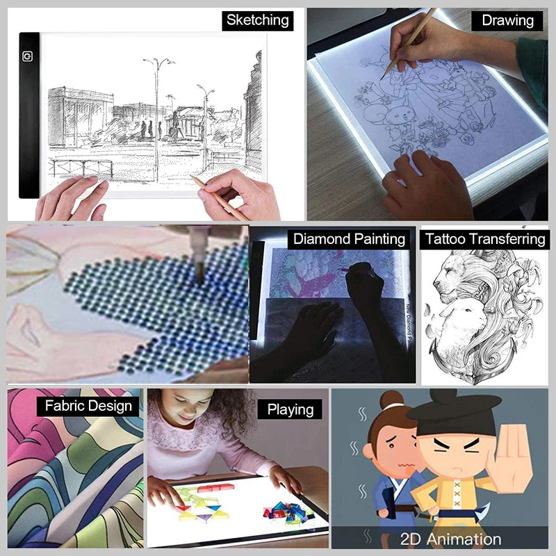 A4 LED Light Pad – USB Drawing Board for Diamond Painting - Motionshop