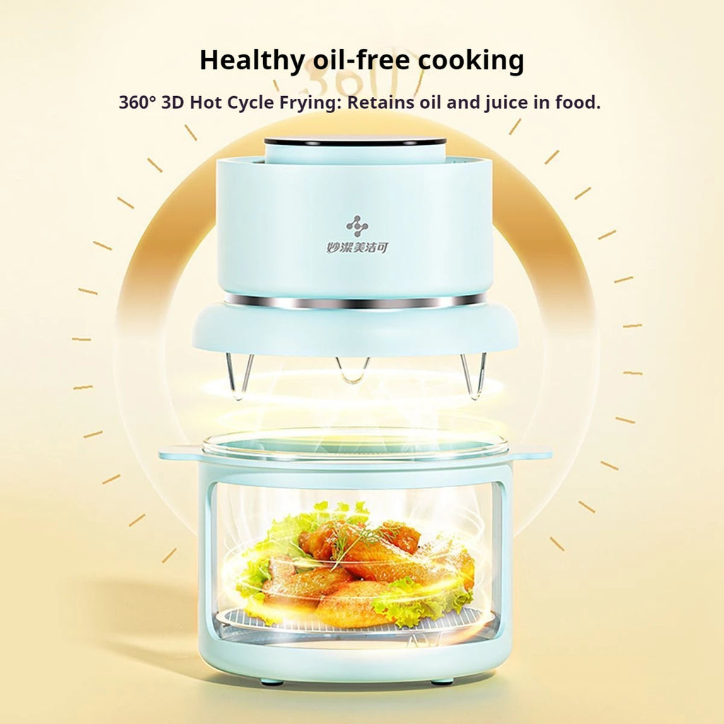 Large capacity electric oven with air fryer, beige French fry maker, gift visible fryer