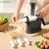 Manual Meat Grinder & Sausage Stuffer - Multifunctional Hand Crank Mincer for Homemade Sausages & Meatballs