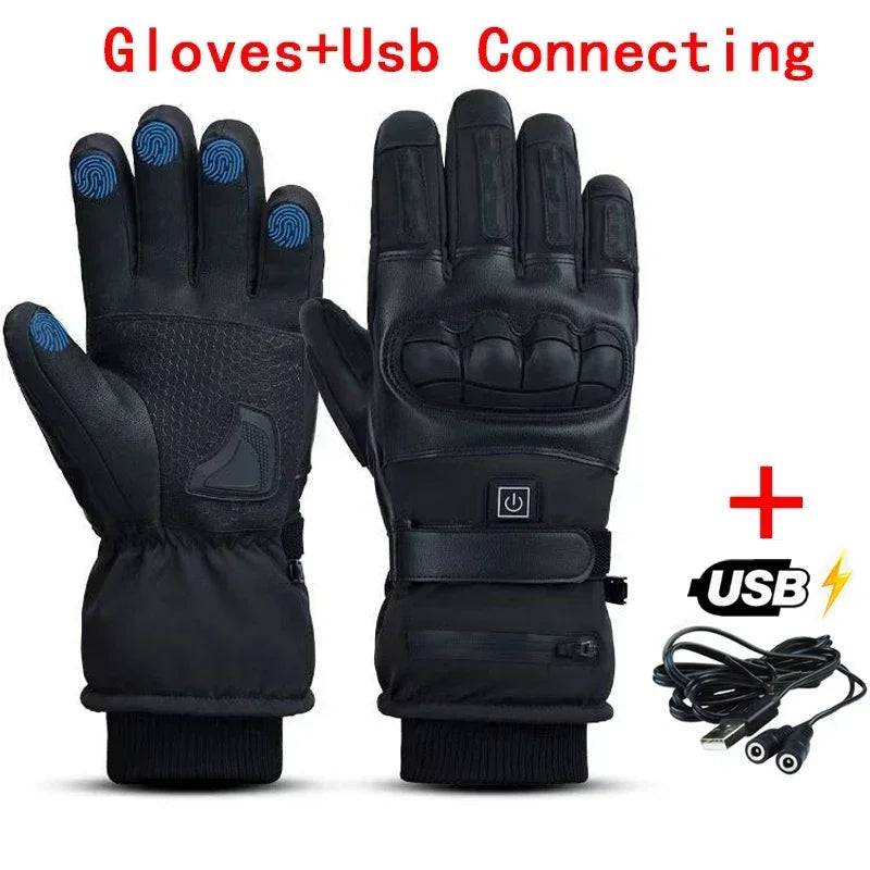 Electric Heated Gloves 5-7.4V Winter Waterproof Ski Gloves Warm Men Women Snow Warm Cycling Gloves Cold Weather Driving Biking