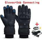 Electric Heated Gloves 5-7.4V Winter Waterproof Ski Gloves Warm Men Women Snow Warm Cycling Gloves Cold Weather Driving Biking