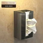 1pc Transparent Wall-Mounted Tissue Holder Multi-Functional Home Organizer