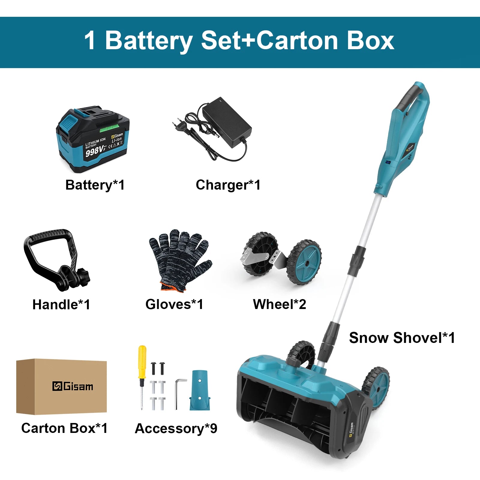 13inch Brushless Electric Snow Plow Sweeper - Cordless 18V Battery Pin - Motionshop